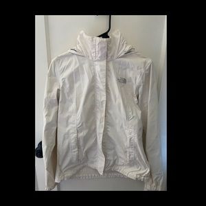 North face all white windbreaker (S)